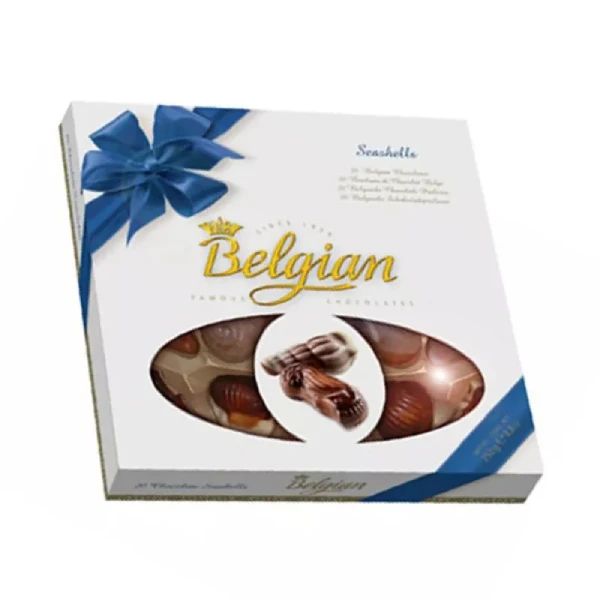 Belgian Chocolate Seashells Blue premium praline sa lešnikom 250g - Slika 1