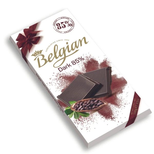 Belgian 85% Dark Bar intenzivna tamna čokolada 100g - Slika 1