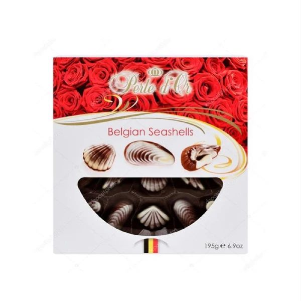 Perle D'Or Belgian Seashells Red Roses čokoladne školjke 195g - Slika 1