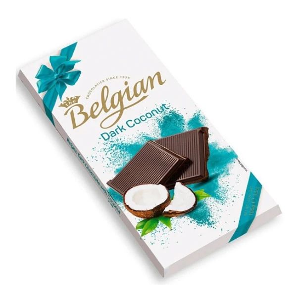 Belgian Dark Chocolate with Coconut sa kokosovim pahuljicama 100g - Slika 1