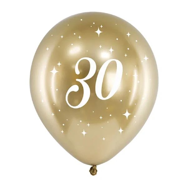 Balon Glossy Gold sa natpisom 30 za rođendansku proslavu 86 cm - Slika 1