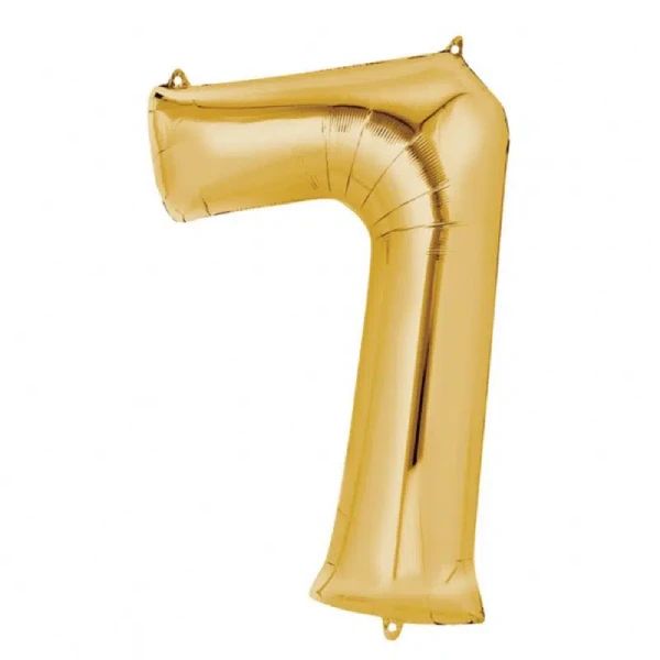 Zlatni helijumski folija balon broj 7 za proslave 86 cm - Slika 1