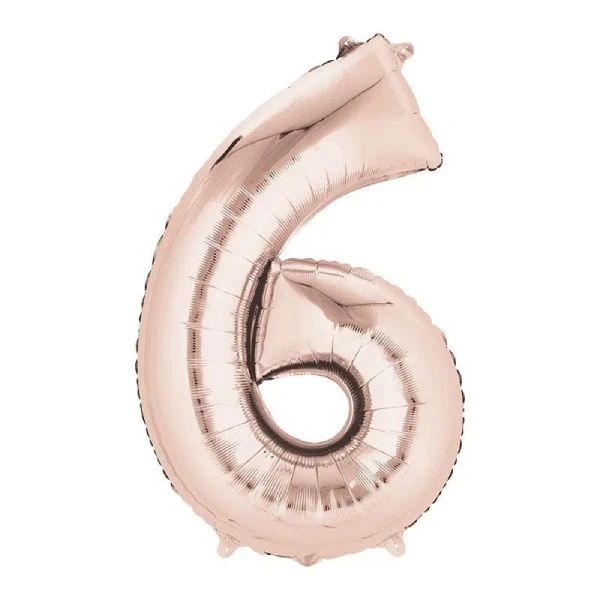 Baby Pink folija balon broj 6 za svečane prilike 86 cm - Slika 1