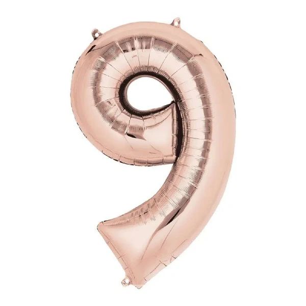 Balloon foil 9 baby pink 86cm helijum - Slika 1