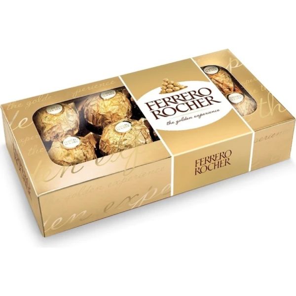 Ferrero Rocher praline sa kremastim mlečnim filom i lešnikom 100g - Slika 1