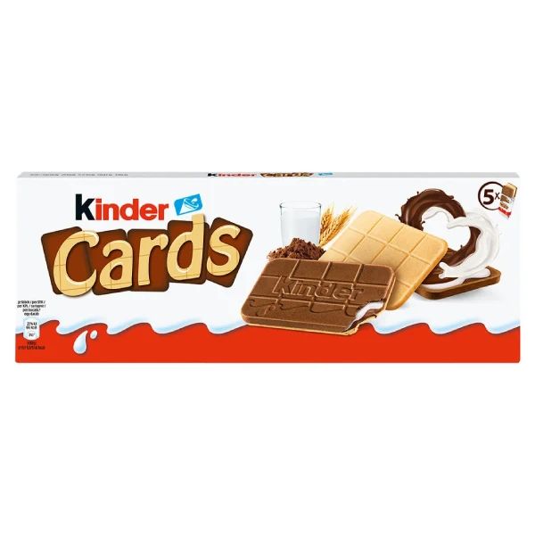 Kinder Cards hrskavi kakao vafl sa mlečnim i čokoladnim kremom Ferrero - Slika 1