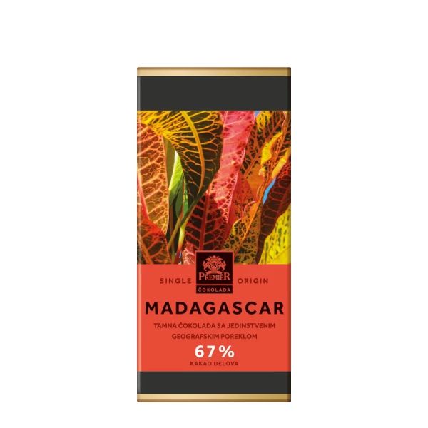 Premier tamna čokolada Madagascar od Forastero kakaoa i voća 100g - Slika 1