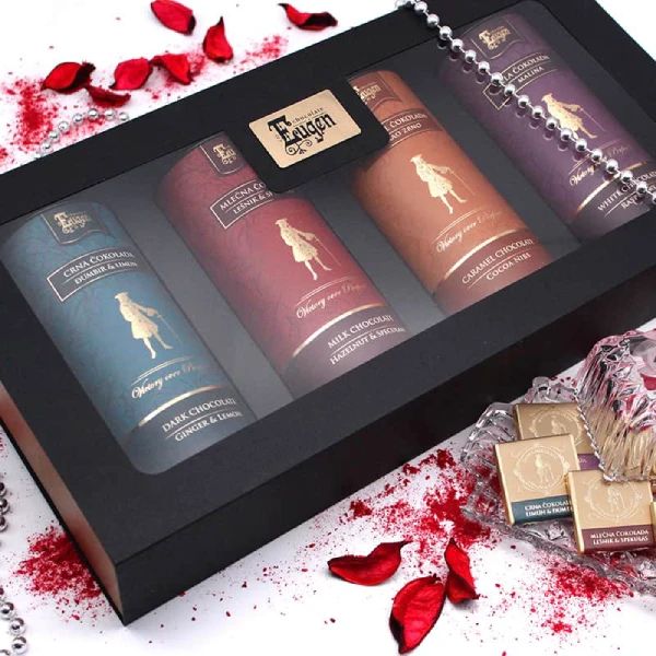 Golden Symphony Gift Box mlečna, tamna, bela i karamel čokolada Eugen - Slika 1