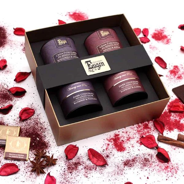 Mini Choco Tube Gift Box Eugen crna čokolada bez dodatog šećera 200g - Slika 1