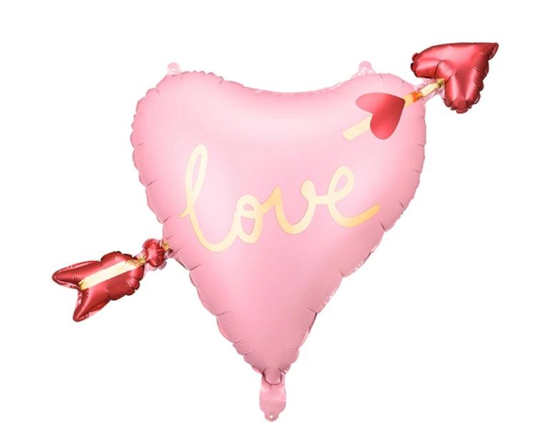 Tematski folija balon Love roze srce sa strelom - Slika 1