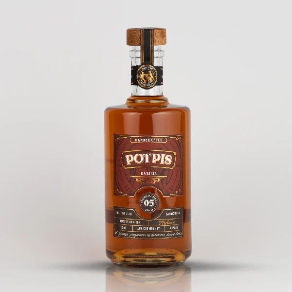 Potpis barrique rakija od kajsije stara 5 godina 0.7l - Slika 1